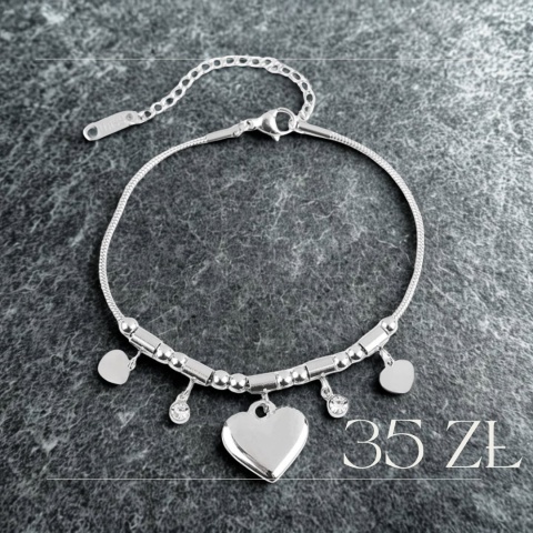 bransoletka ze stali nierdzewnej SERDUSZKO