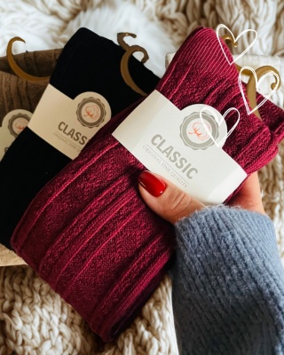 Zakolanówki tłoczone bawełna