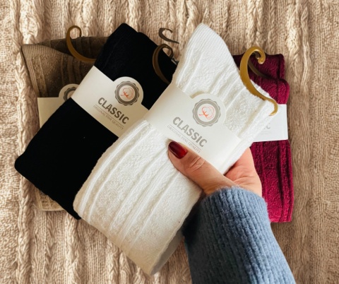 Zakolanówki tłoczone bawełna