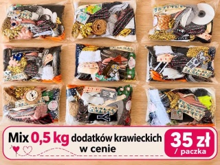 mix akcesoriów krawieckich ozdobnych
