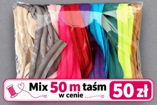 pakiet 50 m taśm suwakowych 5 mm