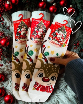 skarpetki świąteczne renifer