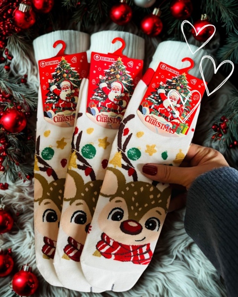 skarpetki świąteczne renifer
