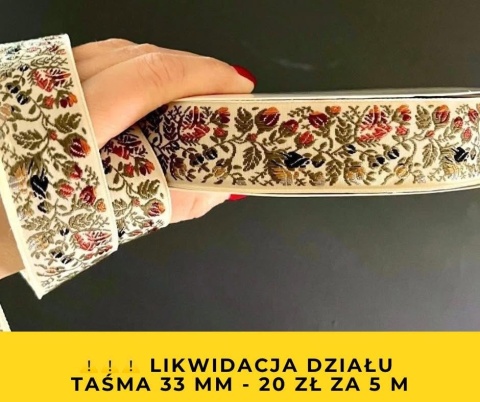 taśma żakardowa ozdobna 33 mm