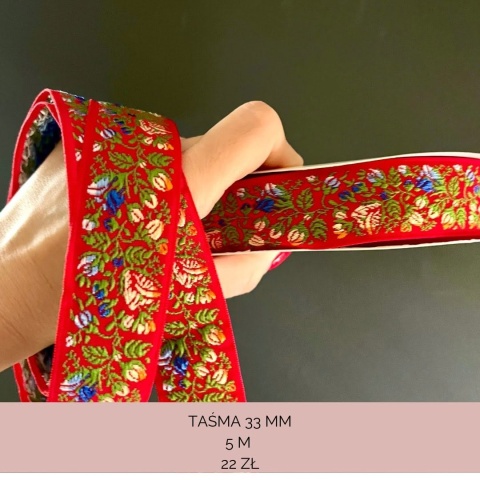 taśma żakardowa ozdobna 33 mm