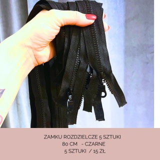 zamek rozdzielczy 80 cm czarny 5 sztuk