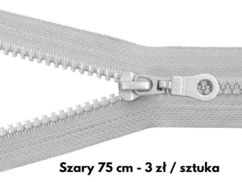 zamek rozdzielczy 75 cm szary