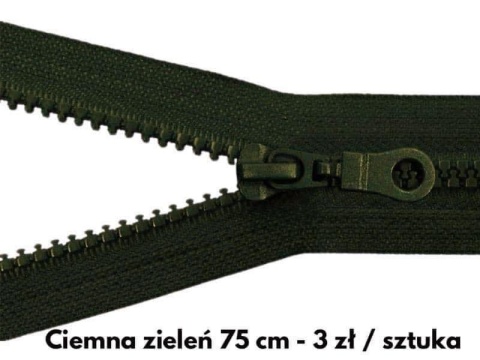zamek rozdzielczy 75 cm ciemna zieleń