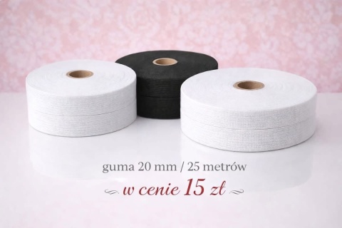 guma 20 mm biała